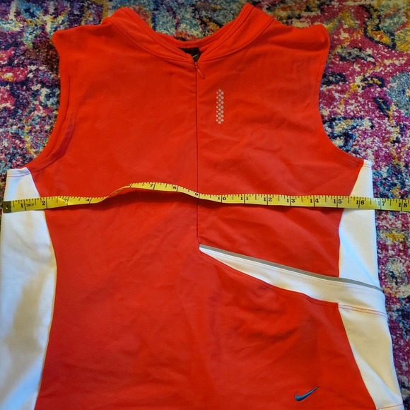 nike running top large red 211505 w pocket lined dri-fit work out - Picture 2 of 8